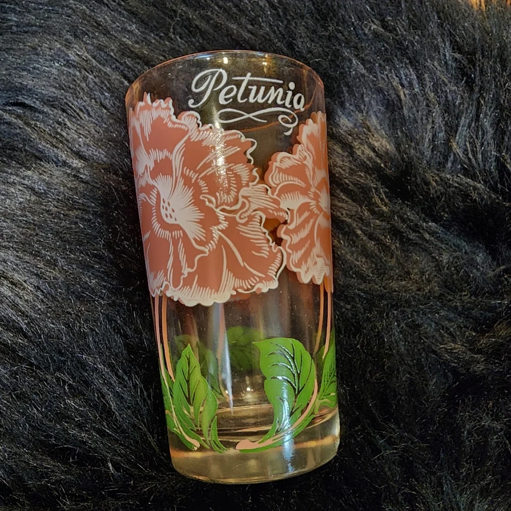 Set of 3 Vintage Floral Drinking Glasses